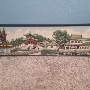 Tapestry w/ Chinese temple and Sea Palace